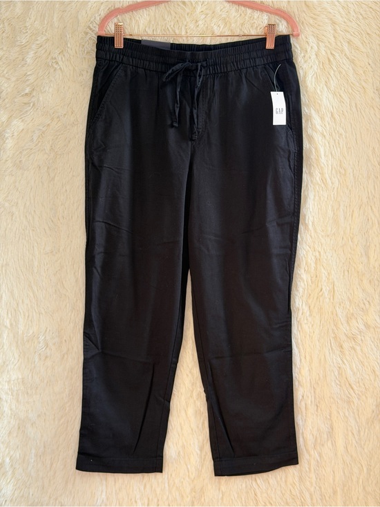 GAP Pants - Gap Womens Boho Mid Rise Easy Pant Size M Black Tapered Leg Coastal Casual NWT
